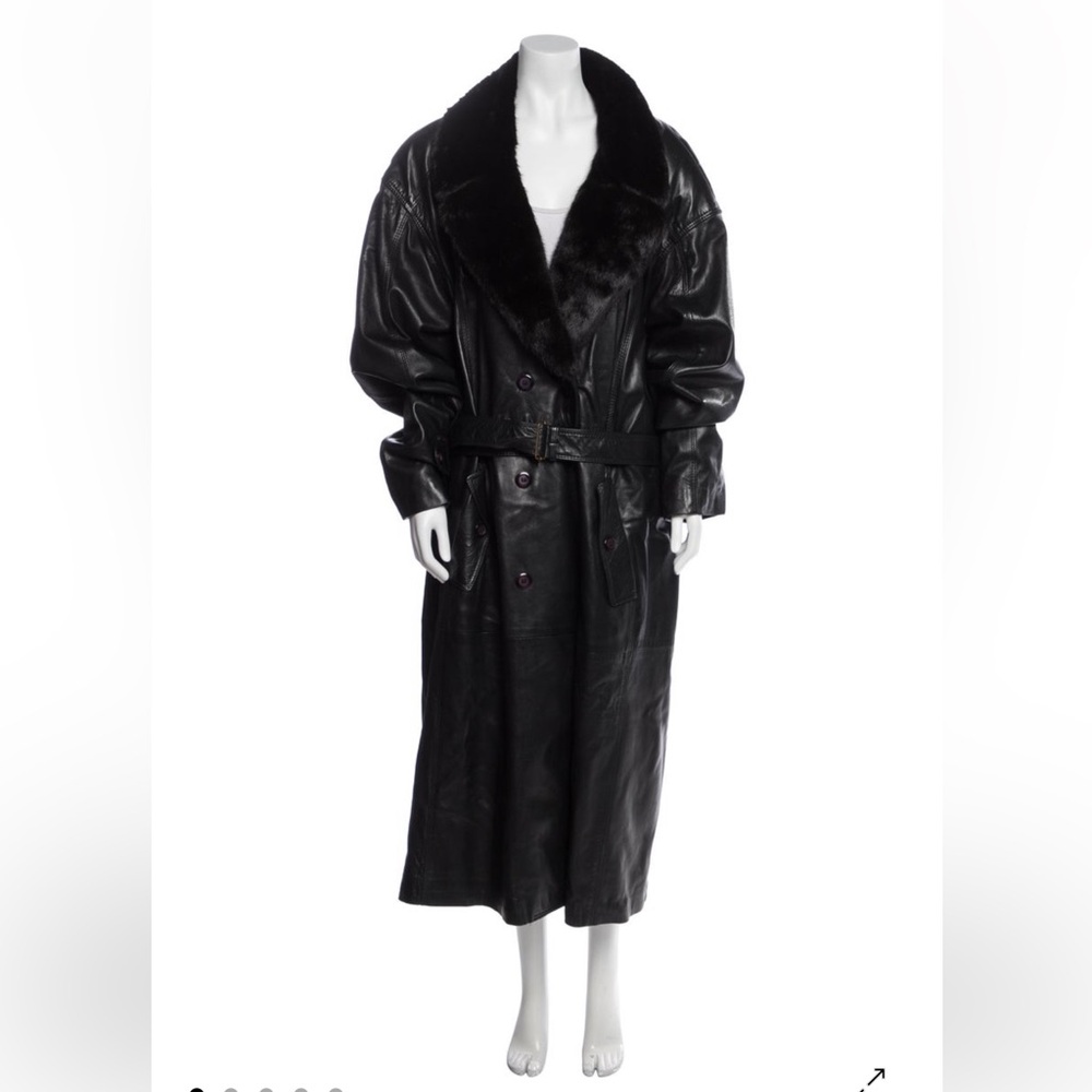 Vintage Black Leather and Real Mink Jacket